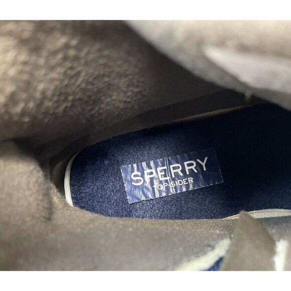 Sperry Duck Boots Blue Brown Rubber Bootie Waterproof Lace Up Zipper Womens 6 - Picture 8 of 9